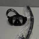 Greatever Dry Snorkel Set,Panoramic Wide View Anti-Fog Scuba Diving Mask,Professional Snorkeling Gear for Adults Kids (Small, Black)