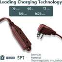 Flat Plug Extension Cord with 3 Outlets Extender, Indoor Extension Cord Power Strip, 16 Gauge 30FT Brown 3 Prong, 16/3 SPT-3 13A, UL Listed
