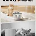 Stainless Steel Cat Water Fountain: Pet Fountains Indoor Metal Automatic Dispenser Cat Waterer Bowls Dog Faucet Bottle Pets 24/7 Running Watering for Drinking Quiet Pump with 1 Filter