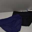 COCOPEAR Full Coverage Bikini Bottoms for Women Mid Rise Bathing Suit Bottoms for Women Ruched Tummy Control Swim Bottoms 2# Black+ Navy 2XL