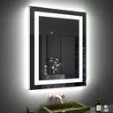 LOAAO 24"X30" LED Bathroom Mirror with Lights, Anti-Fog, Dimmable, Backlit + Front Lit, Lighted Bathroom Vanity Mirror for Wall, Memory Function, Tempered Glass, ETL Listed