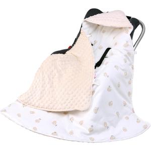 Winter Car Seat Blanket for Babies, TOG 3.5 Warm Minky Dot Carseat Swaddle Blankets for Infants Newborn, Universal Fit for Baby Car Seat, Sheep, 35.4"x35.4", Sheep