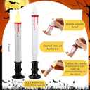 Baquler 20 Pieces Halloween Window Candle Lights with Sensor Dusk to Dawn Flameless Taper Candles Bulk Drip Wax Battery Operated Candle LED Candlesticks for Halloween Indoor Decoration Party (White)