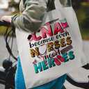 CNA Canvas Tote Bag for Work, Nurses Appreciation Gift, White