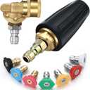 Mudder 4000 Psi Power Rotating Pressure Washer Tips Turbo Nozzle with 1/4" Quick Connector and 4500 Psi Pivoting Coupler and 7 Pcs Spray Nozzle Tips Kit Multiple Degrees