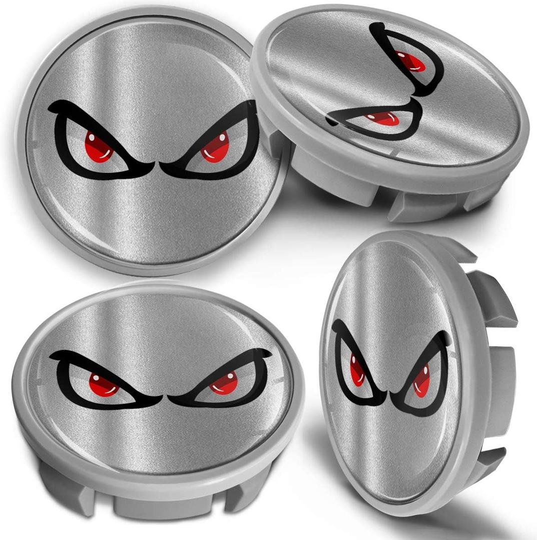 4 x 65mm Wheel Centre Alloy Hub Center Caps Compatible with VW 3B7 601 171 / 6U7 601 171 Hubcaps Black Silver CVS 14