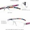 VisionGlobal 8 Pairs Reading Glasses, Blue Light Blocking Glasses, Computer Reading Glasses for Women and Men, Fashion Square Eyewear Frame (4bluefloral+4clear,+2.25 Magnification)