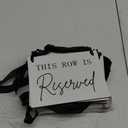 Yousoontic 12 Pack Wooden Reserved Row Sign for Wedding Chairs This Row Is Reserved Hanging Signs with Ribbon for Wedding Reception Party Restaurant Church Events Pews, 5 x 7''(Black,Elegant)