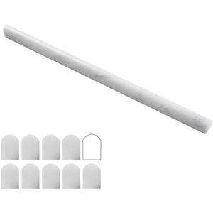 Lovdeco Carrara White 1/2" X 12" Marble Pencil Liner Tile, Edge Trim Molding for Shower and Backsplash, Bullnose Tile Trim Polished, 10 Pcs/Box Lovdeco Carrara White 1/2" X 12" Marble Pencil Liner Tile, Edge Trim Molding for Shower and Backsplash, Bullnose Tile Trim Polished, 10 Pcs/Box