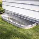 Vercraft 42" W x 13" L Sloped Elongated Egress Window Well Covers with Rust-Free Aluminum Bracing for Snow and Rain UV Resistant Clear Polycarbonate Basement Outside Against Debris for Garden Yard