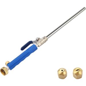 High Pressure Power Washer Attachment Wand, Hydro Jet Water Hose Nozzle,Watering Sprayer Cleaning Tool, Wand Lance for Gutter Patio Car Pet Window Glass Blue, 18 inches