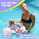 GENTEACO Mambobaby Baby Swim Float with Canopy Non-Inflatable Infant Pool Float with Tail 3-24 Months Avoid Flip Solid Skin-Friendly Material for Toddler Boys Girls