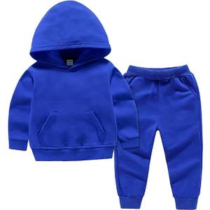 Baby Boy Girl 2Pcs Fall Winter Outfit Solid Color Long Sleeve Hoodie Sweatshirt and Sweatpants Set Toddler Sweatsuit, Size: 4-5T