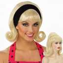 Blonde Beehive Wig Women 50s 60s 70s Wig with Bang Retro Bouffant Wigs Drag Queen Wigs