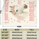 Horse Soft Cozy Blanket White Horses Throw Blanket Super Plush Warm Stuff Lightweight Fleece Flannel Blankets Gifts for Women Girls Men Kids Adults 50"X40"