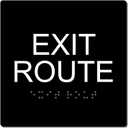 ADA Compliant Tactile Exit Route Sign (BLACK/WHITE)