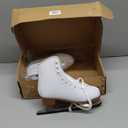 AhmyLion Figure Ice Skates for Beginners - White Comfortable Leather Ice Skates for Women, Men, Boys & Girls (Size Up 1 Size) (White, Womens Size-9/ Mens Size 7.5)
