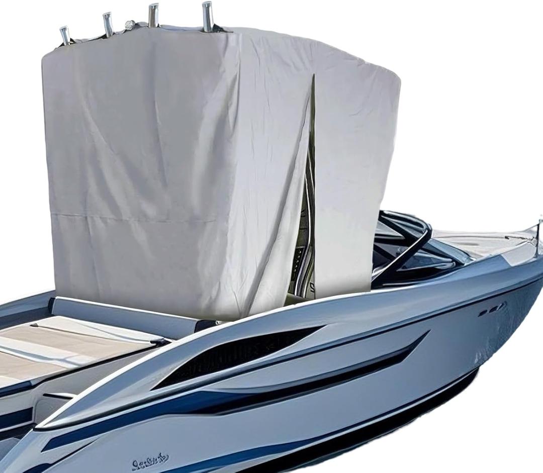 Marine T-Cover, Boat Console Top CoverOutdoor Marine Marine Grade Canvas Full Cover(Large 108" L x 85" W x 90" H)
