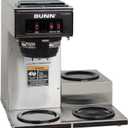 BUNN VP17-3, 12-Cup Low Profile Pourover Commercial Coffee Maker, 3 Lower Warmers, 13300.0003,Silver