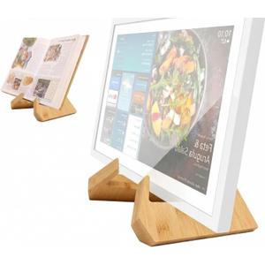 Solid Wood Calendar Stand for Skylight 15 Inch, Compatible with Skylight Calendar 2, Calendar Holder with 4 Non-Slip Silicone Pads, Supports Horizontal or Vertical Display.(Bamboo)