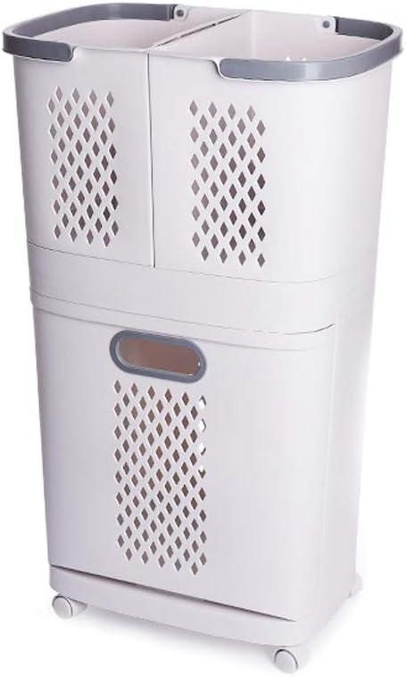 Removable Laundry Basket Classification Thickened Storage Rack Household Storage Bucket White, 29 x 12.2 x 17.3 inches