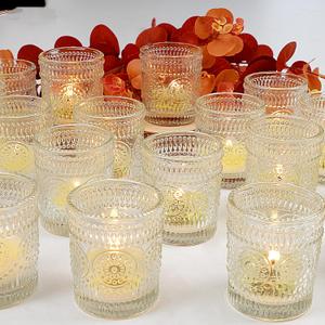 Consevisen Votive Candle Holders 24 Pack, Clear Glass Tealight Tea Lights Candle Holder Bulk for Wedding Centerpieces Table Decorations Birthday Party Christmas Home Decor
