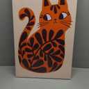 FEOFTIE Cat Wall Art Neutral Boho Poster Plants Retro Animal Pictures Print Green Posters Mid Century Printing Colorful Cat Art Vintage Orange Bedroom Bathroom 24x16 Inch Set of 3