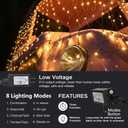 12ft x 5ft 360 LED Christmas Net Lights, 8 Modes Waterproof With Timer Low Voltage Connectable Mesh Lights for Trees, Bushes, Shurb, Garden, Outdoor Decoration(2 Pack, Green Wire, Warm White)