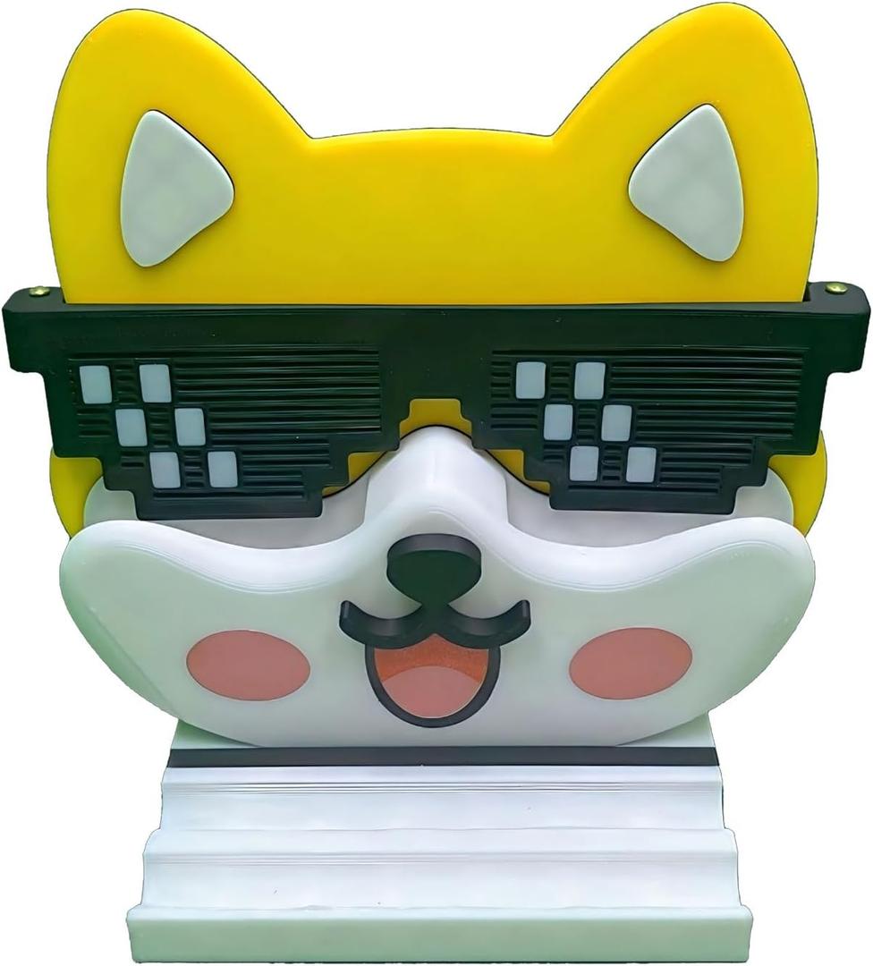 TXW Multipurpose Holder Stand adapted for Eyeglass & mobile Phone & Pencil ,Akita dog Glasses Holder Stands for Home Office Desk Decor Accessories,Funny Decorative Gifts (Yellow)