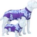 Recovery Suit for Female & Male Dogs After Surgery, Breathable Dog Onesie Cone Alternative, Anti-Licking Surgical Suit for Spay Neuter Wounds (XL(Back:24"-26"), Purple Tie Dye)
