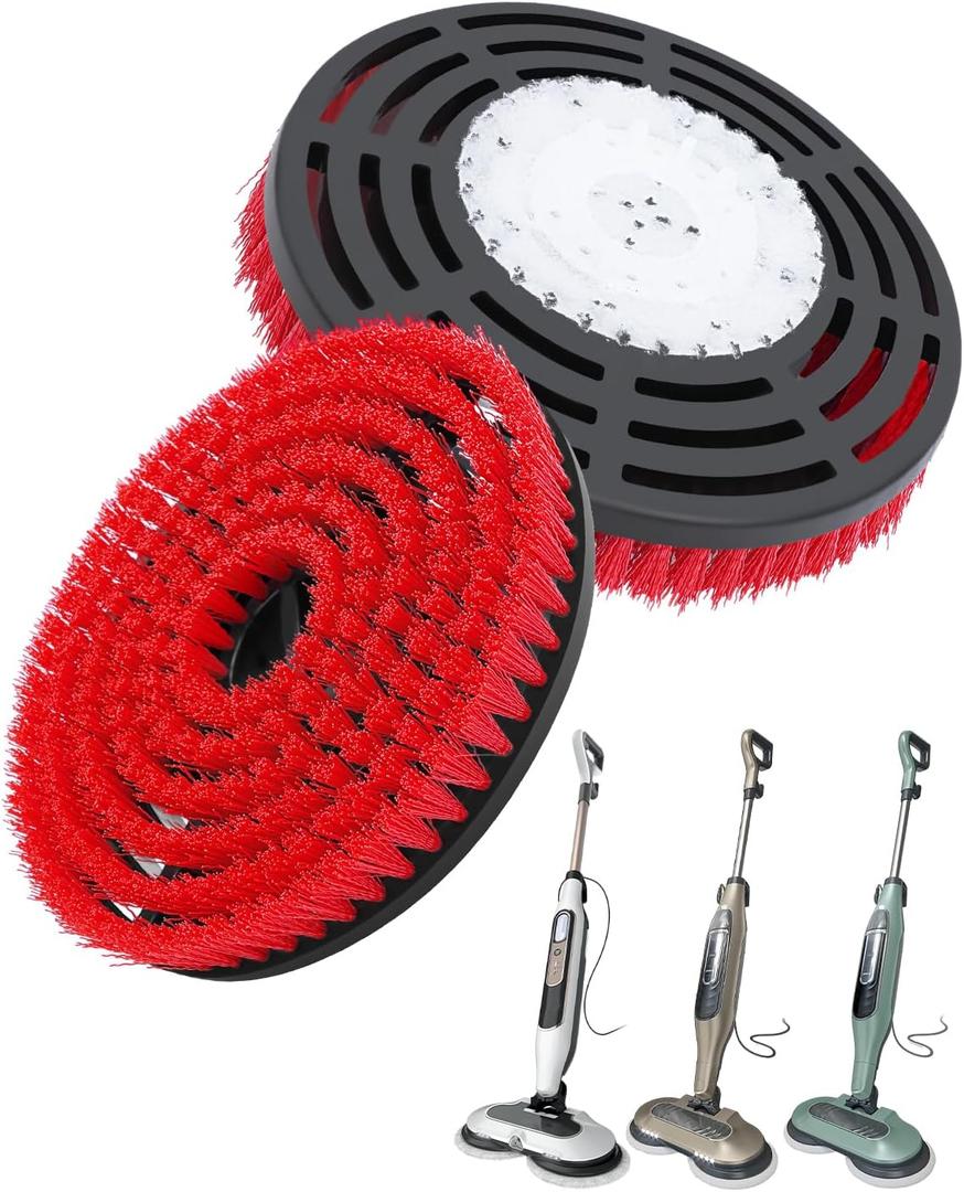 S7000 S8201 Mop Pad Replacement Brush Heads Compatible with Shark Steam & Scrub Mop S7000 S8201 Series Shorter Bristle Professional Cleaning and Polishing Brush for Deep Cleaning Hard Floors, Pack of 2 