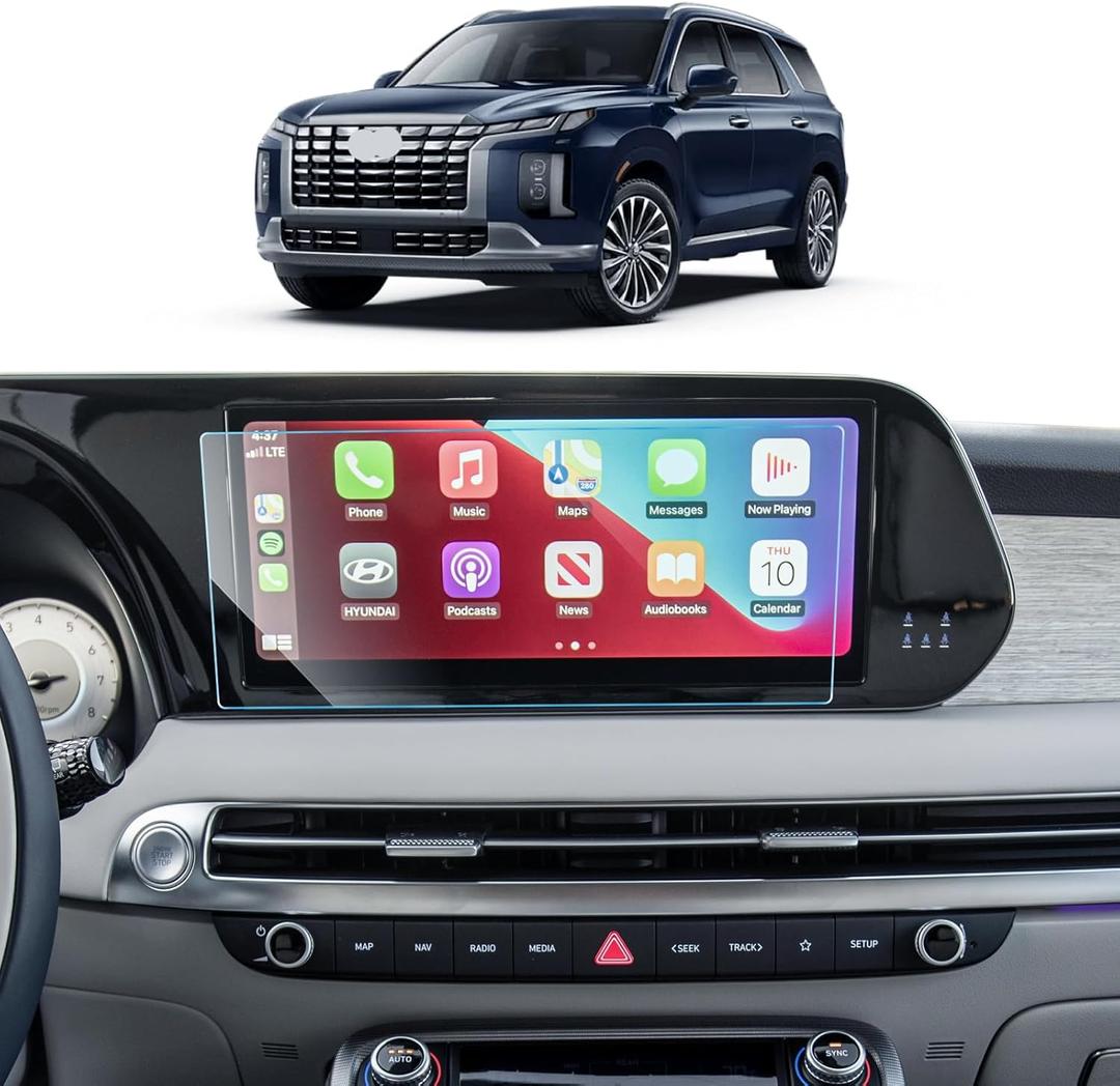 Palisade Accessories for 2023 2024 2025 Hyundai Palisade 12.3" Tempered Glass GPS Navigation Touchscreen Protector Film for 2023 Palisade Ltd/Limited/Calligraphy/SE/SEL/XRT HD Clear