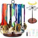 Medal Hanger Display Race Medal Holder 360 Degree Rotating Medal Desk Stand Honor Display Rack Ideal for Sports Marathon Football Soccer Track and Field Running Basketball Swimming 36+ Medals