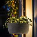 La Jolie Maison Large Hanging Planters - 12 Inch Outdoor Flower Pots, Rock Gray Hanging Garden Planters Set of 2