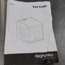 Feandrea Modern Dog Crate Furniture with Charging Station, Medium Kennel Indoor with Flip-up Hidden Acrylic Door, for Small and Medium Dogs up to 45 lb, Pet Side End Table Cage, Heather Greige