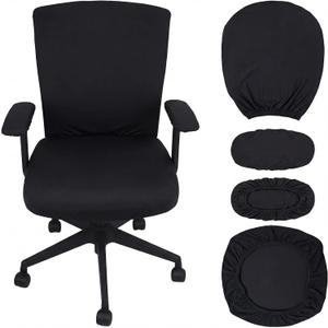Tatuo Gaming Chair Covers with Armrest Cover Stretchy Polyester Computer Gaming Chair Slipcovers (Black)