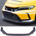 STSEV01 Front Bumper Lip Splitter Spoiler Fit for Honda Civic Type R Type-R FL5 2023 2024 2025, 3pcs Air Dam Chin Body Kit Underbody Lip Accessories (Carbon Fiber Style)