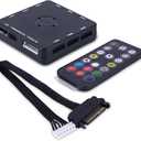 DS Rainbow RGB Fan LED Sync Controller with Magnet Back Design kit Only for DS Fans, Support to 6Pin Fans and 4Pin ds LED Device (with 21key RF Remote, SATA Power Cable, 4th Gen, A D E Series)