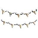 Hooqict Western Cowboy Rodeo Party Banner Western Birthday Party Decorations Bull Skull Banner Western Happy Birthday Banner Garland for Wild West Country Birthday Decorations
