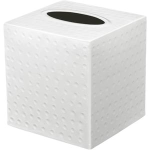 Monarch Abode Tissue Box Cover Square Hand Hammered White Metal Tissue Holder Box for Bathroom Accessory, Aesthetic Decorative Facial Napkin Cube for Modern Home Decor
