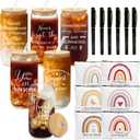 6 Set Employee Appreciation Gifts Thank You Gifts Bulk for Coworker Staff Teacher Nurses, Christmas Glasses Cups 16 oz Can Shaped Beer Glass Makeup Bag Ballpoint Pen for Women Men (Fresh Style)