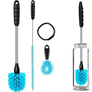 UNIFUN 3-in-1 Stainless Steel Cleaning Brush Set, Long Handle for Narrow Neck Bottles, Sport Bottles, Coffee Mugs, Tumblers, Flask