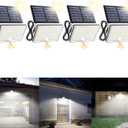 SUPERDANNY Solar Outdoor Flood Lights with 113 Bright LEDs, Motion Sensor Dusk to Dawn Outside Flood Lights with 16ft Cable IP65 Waterproof, Security Light for Garden Barn Porch 4 Pack (Black)