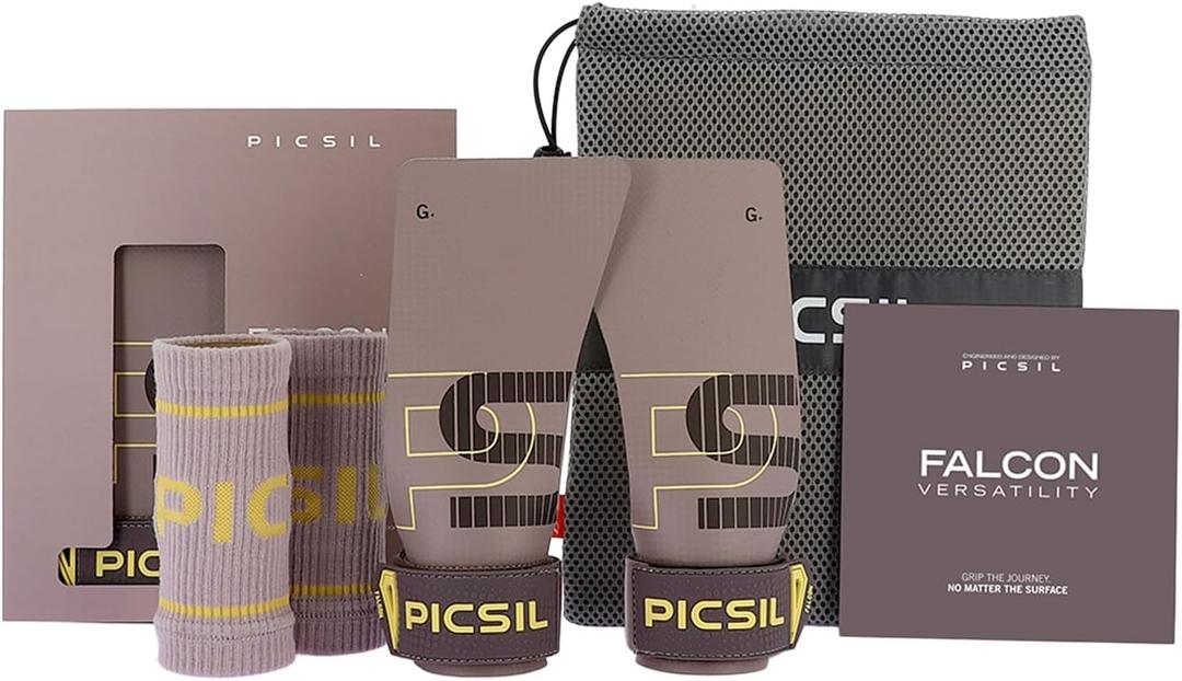 PICSIL | Falcon Grips | Grip All Surfaces and Bar Types | Use with Magnesium | Carbon Fibre Material | for Crosstrainig, WOD, Gym & Calisthenics |