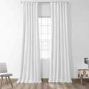 HPD Half Price Drapes Cotton True Blackout Curtains 84 inches long Solid Thermal Insulated Window Treatment Curtain 50 X 84 (1 Panel), PRCT-BO01B-84, Fresh Popcorn (Warm Off-white)