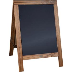 A Frame Chalkboard by HBCY Creations: 20x30 Solid Wood A-Frame Sign Rustic Brown Double-Sided Magnetic Board,Chalkboard Menu Board, for Restaurants, Cafs, Weddings - Heavy Duty Hinges (1- Torched Brown)