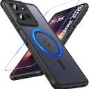 Hensinple Magnetic for Motorola Moto G Power 2026 Case, for Moto G Power 2025 Case with Screen Protector [Compatible with MagSafe], Translucent Slim Shockproof Protective Cases, Black