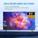 8K@60HZ Displayport KVM Switch 2 Monitors 2 Computers USB3.0 DP 8K@60HZ Dual Monitor KVM Switcher for PC/Laptop Share Keyboard Mouse,Support DP1.4,EDID Adapatively