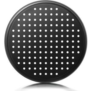 CasaCulina 12 Inch Pizza Pan with Holes, Nonstick Pizza Tray for Oven, Round Perforated Carbon Steel Pizza Baking Pans Pizza Bakeware for Home Restaurant Kitchen Baking