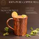 NZM Moscow Mule Mug (16 Oz), Hand Hammered Finish Copper Mug | Solid Copper Mugs for Moscow Mule, Iced Coffee, Cocktails, Chilled Drinks with Ayurvedic Health Benefits.